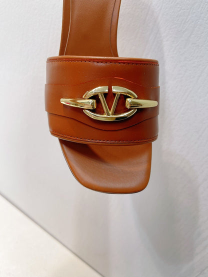 VT Leather Mules Brown Cowhide 292872