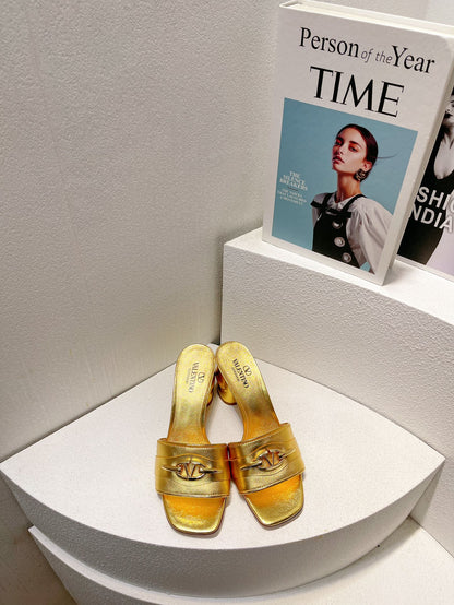 VT Leather Mules Gold Cowhide 292873