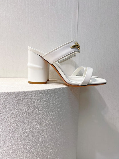 VT Heeled Sandal White Cowhide 292878