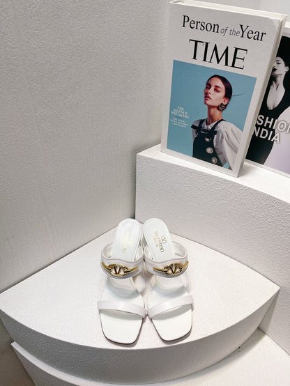 VT Heeled Sandal White Cowhide 292878