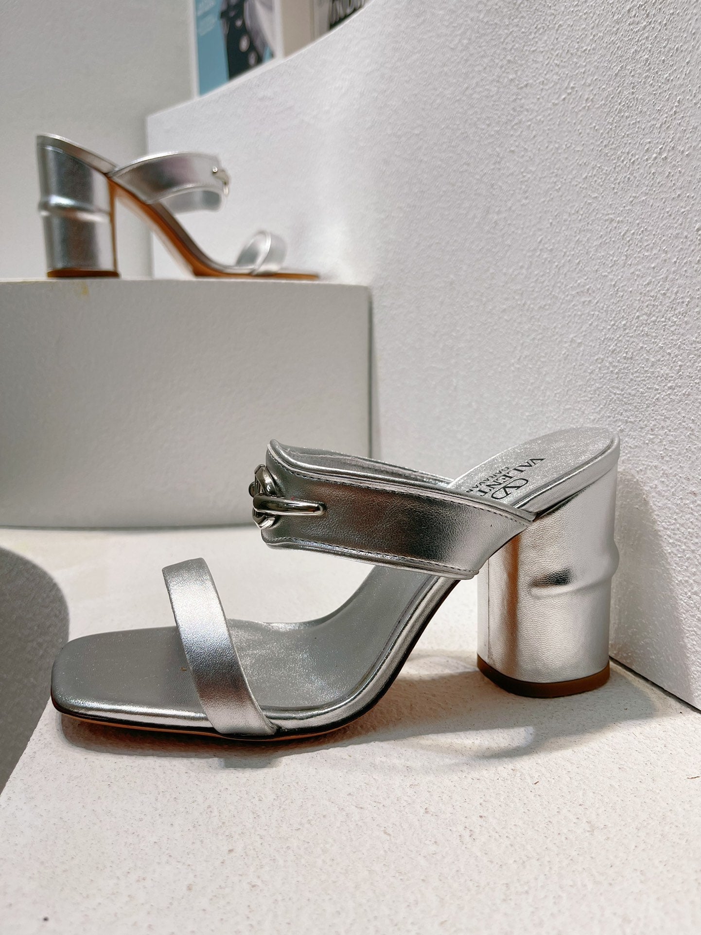 VT Heeled  Sandal Silver Cowhide 292883