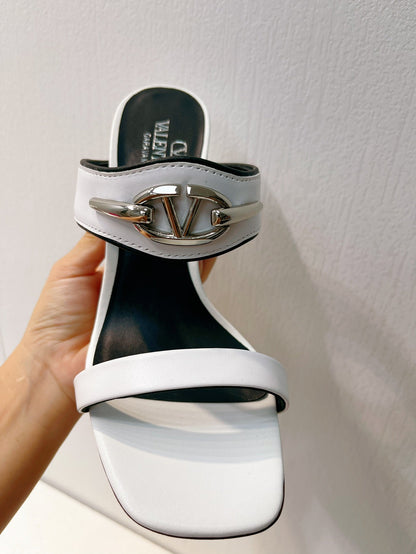 VT Heeled Sandal White Cowhide 292886
