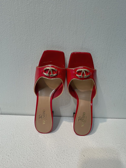 VT Mid Heel Mule Sandal Red Sheepskin 292759
