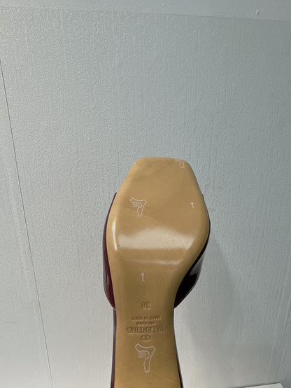 VT Mid Heel Mule Sandal Ruby Red Sheepskin 292761