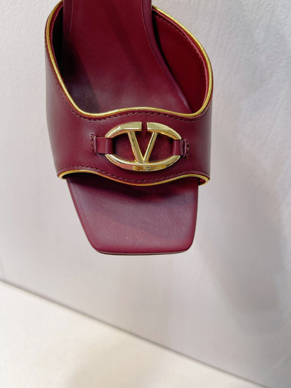 VT Sandals Heels  70mm  Ruby Red Cowhide 292779