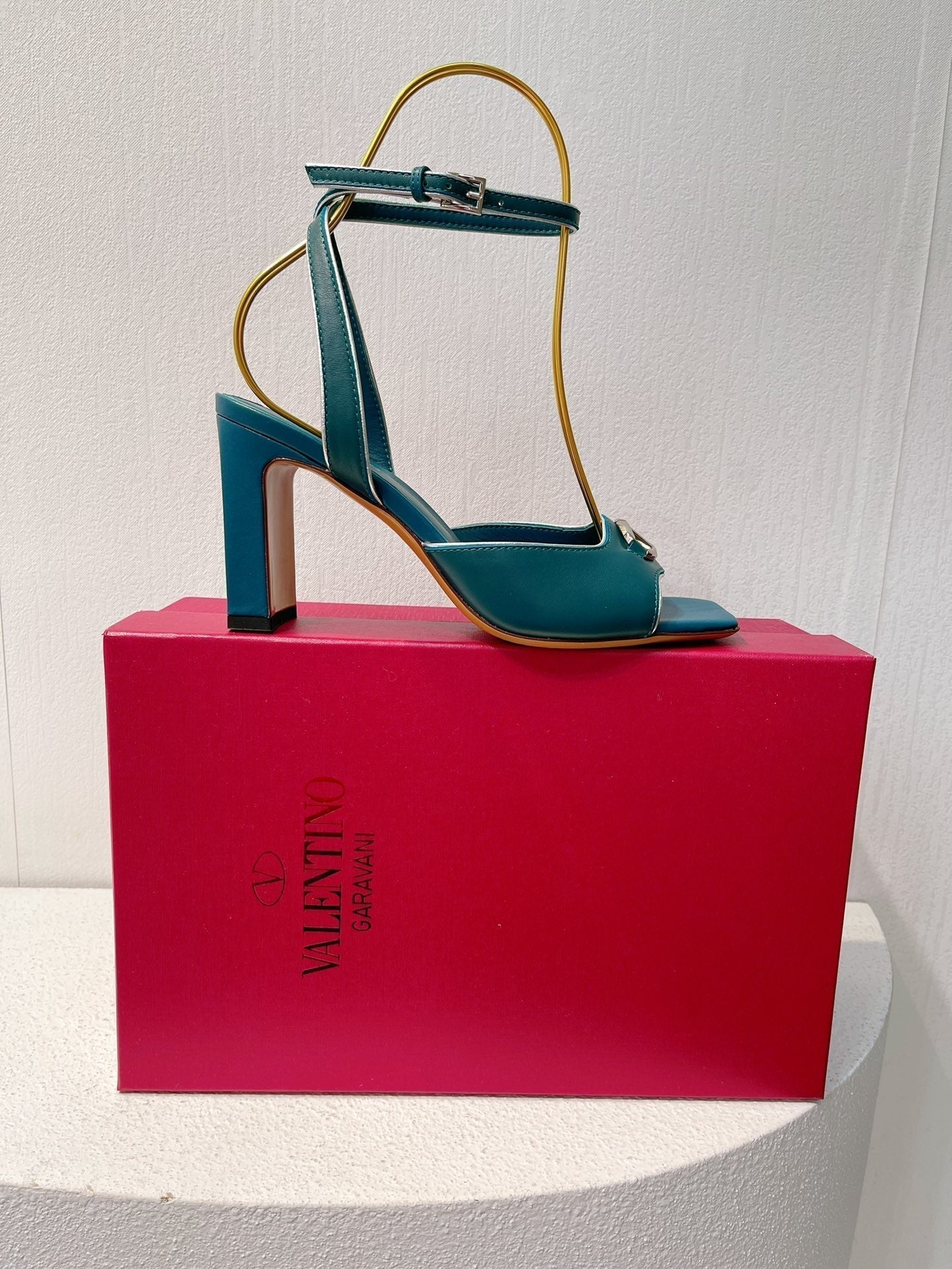VT Sandals Heels  70mm Emerald Green Cowhide 292780