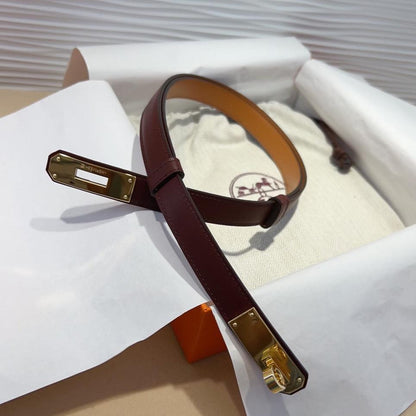 hm kelly belt 18mm burgundy calfskin gold buckle