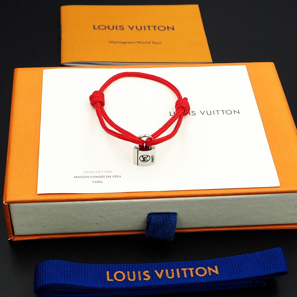 Silver Lockit Bracelet Red