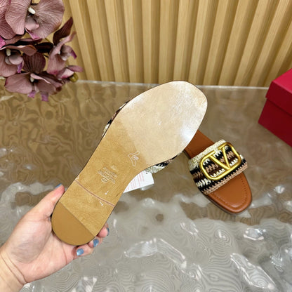 VT 25 Bohemian Slippers Brown Knitted Sheepskin 325189