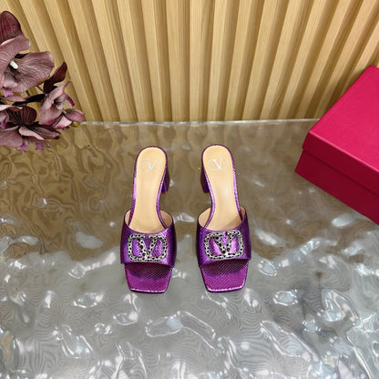 VT 25 Vlogo Mule Purple Snakeskin Leather 331928