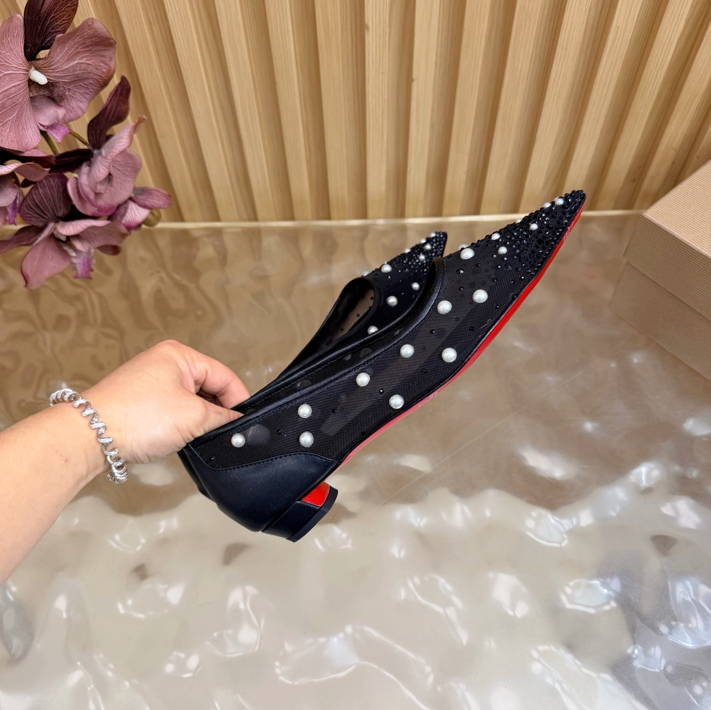 Christian Louboutin 2026 Miss Z Degrastrassina Perla Pump Mesh Strass 853079