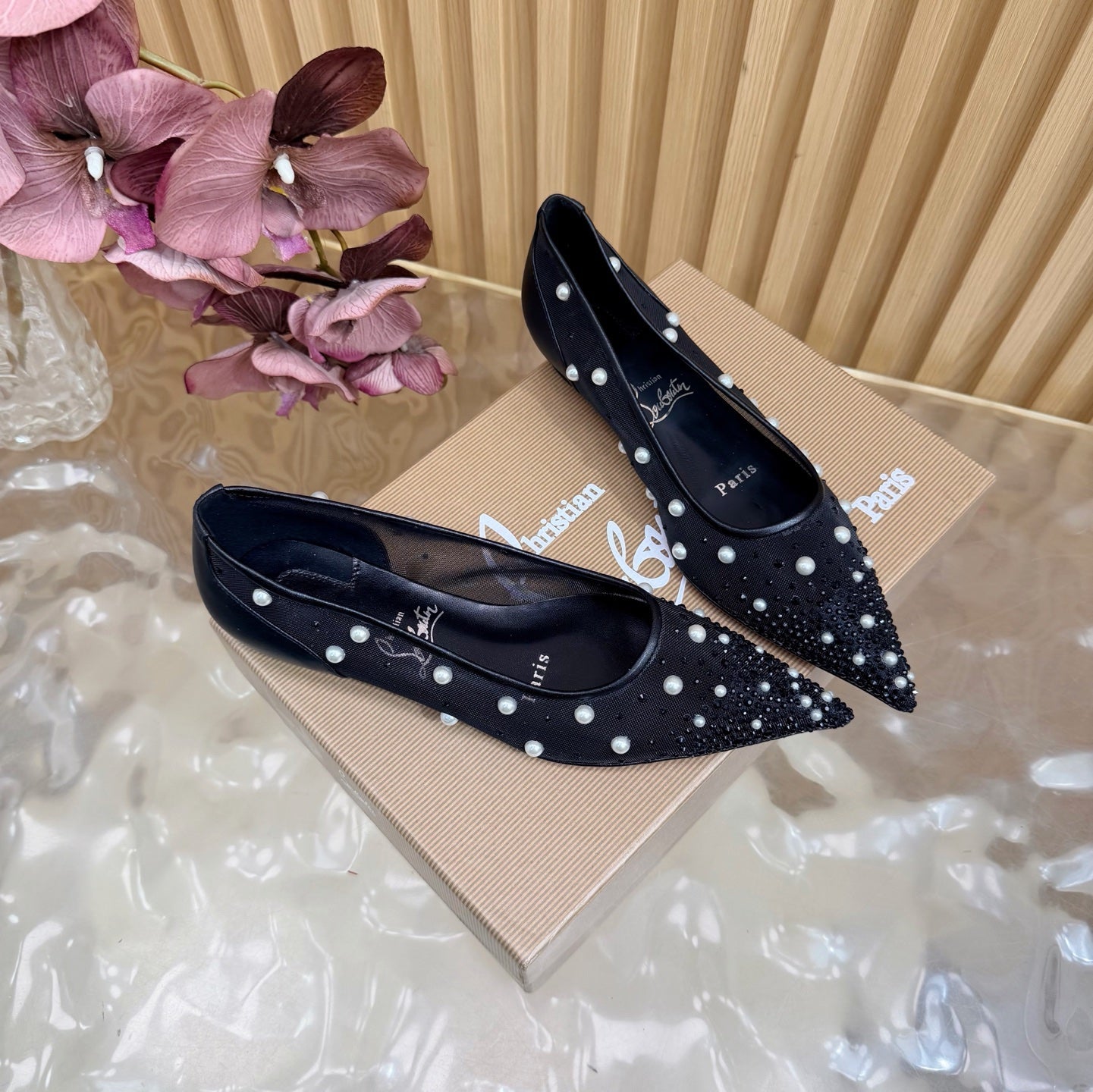 Christian Louboutin 2026 Miss Z Degrastrassina Perla Pump Mesh Strass 853079