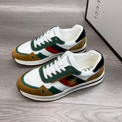 GG Men's Ace Bee Sneaker Multicolor Suede Cowhide 487718