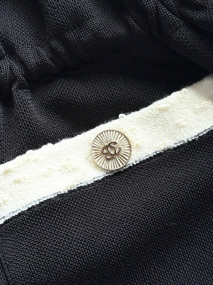 CC 25 V-neck Cardigan Black Laine-Wool