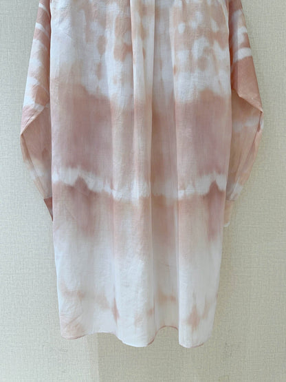 CD Tie-dye Pattern Shirt Pink mix White Cotton