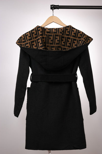 Fendi 25 Jacket Black Mix Brown Jacquard 0006