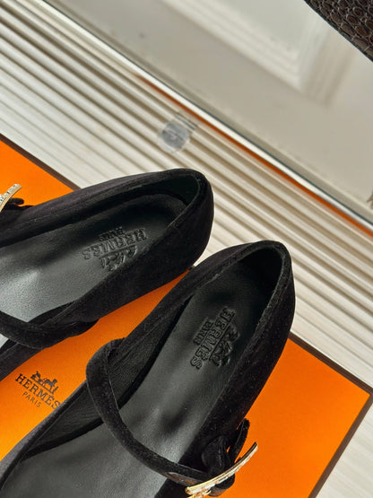 hm jane ballet flat black velvet