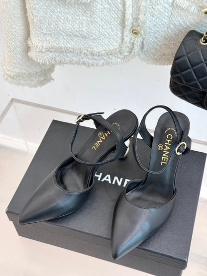 CC 25 Slingback Black Lambskin 308653