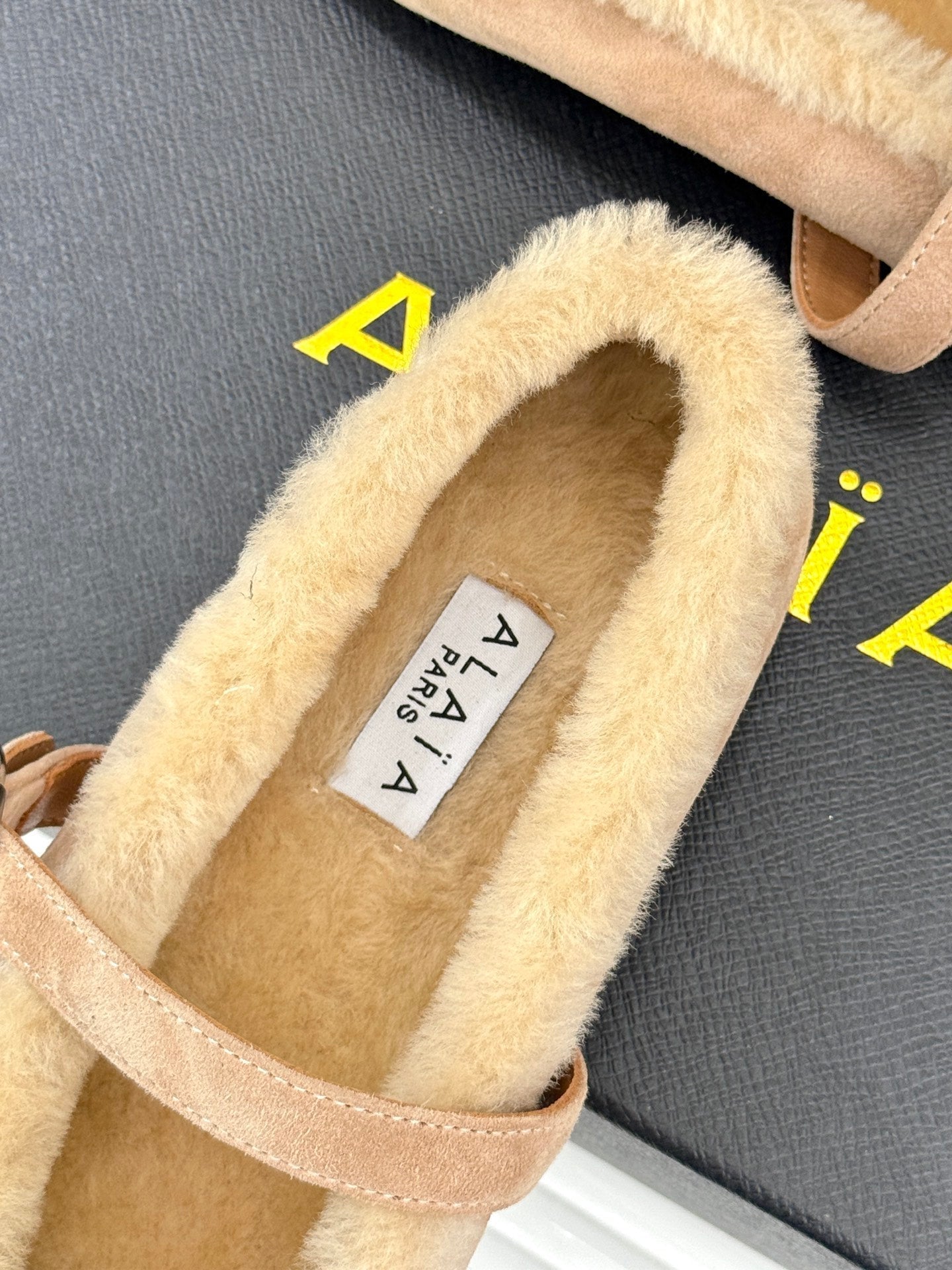 Alaia 25WF Mary Jane light beige suede wool 472220