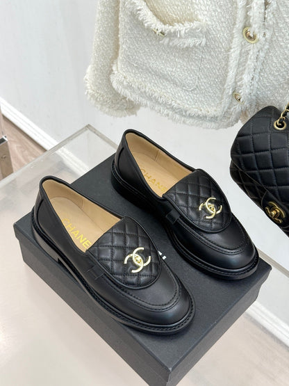 Chanel 2026 Double C High-Heeled Loafers Leather Sheepskin 826099