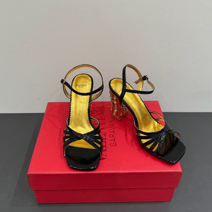 VT 25 Jewel Sandals Black Cowhide 337920