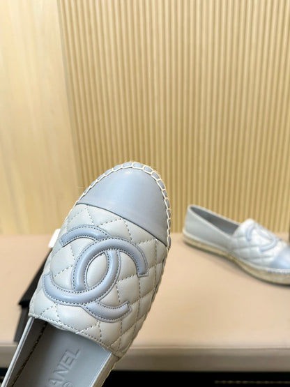 cc espadrilles grey cloud blue quilted caflskin