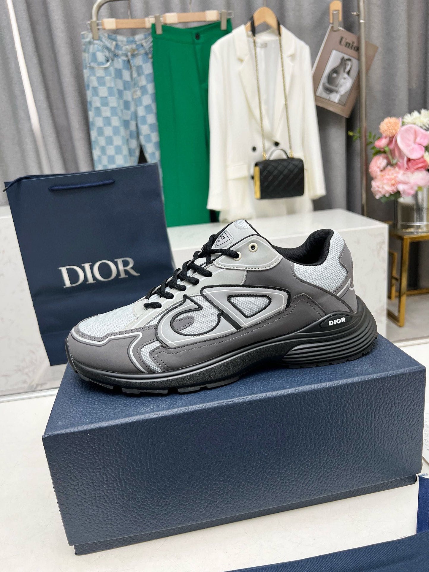 CD B30 SNEAKER ANCHOR AND GRAY MESH FABRIC