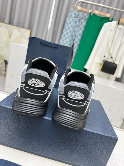 CD B30 SNEAKER BLACK AND GRAY MESH FABRIC