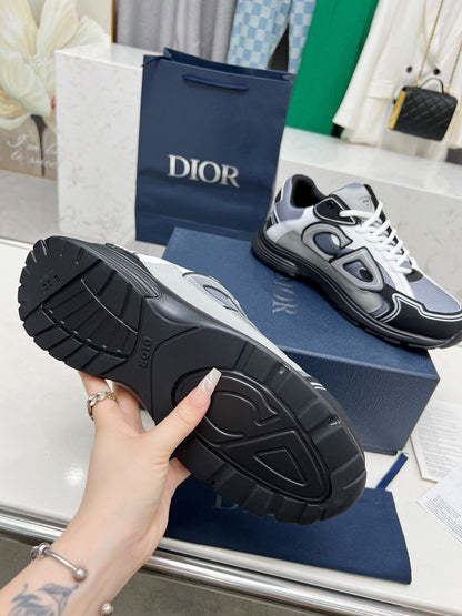 CD B30 SNEAKER BLACK AND GRAY MESH FABRIC