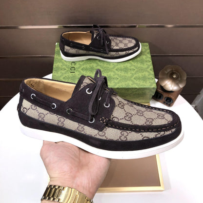 GG Men's Lace Up Loafer Brown Suede 508000