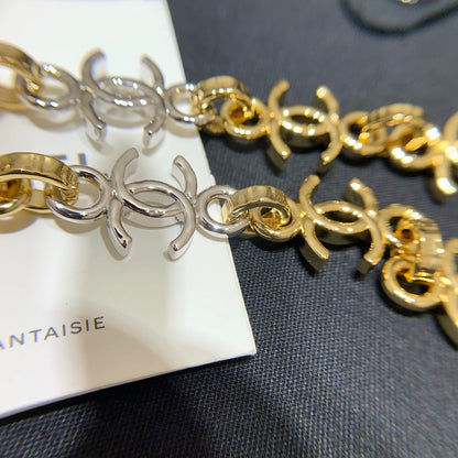 Chanel 2026 Gold and Silver Two-Tone Chain Double C Small Necklace Choker