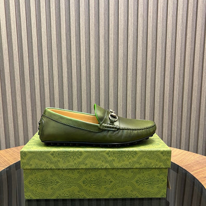 GG Men's Loafer Green Cowhide 731293