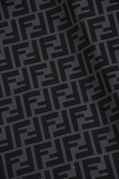 Fendi 2026 Men's T-Shirt Black Gray Cotton 824930