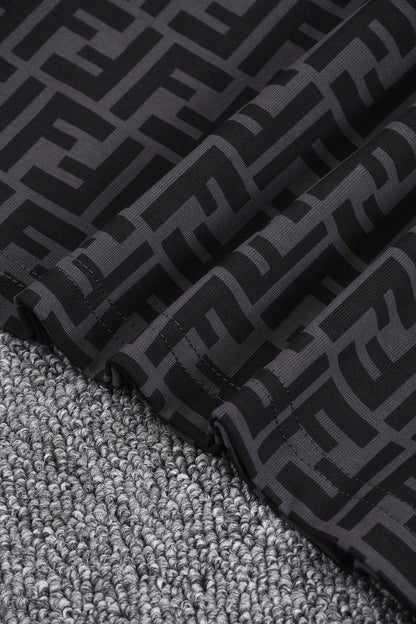 Fendi 2026 Men's T-Shirt Black Gray Cotton 824930
