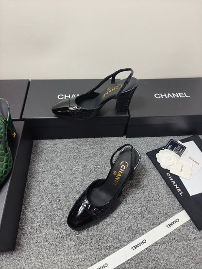 Chanel 2026 Crocodile Embossed Slingback Glossy Calfskin 855982