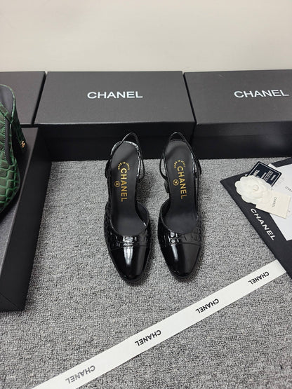 Chanel 2026 Crocodile Embossed Slingback Glossy Calfskin 855982