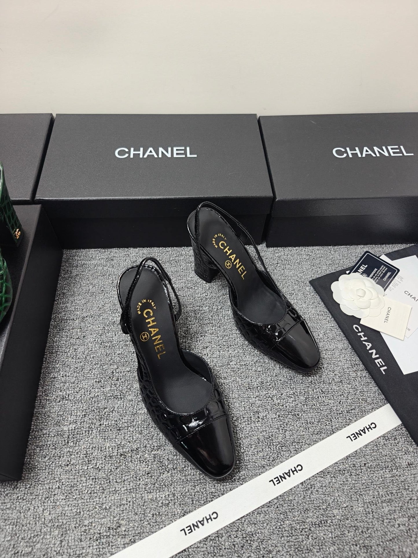 Chanel 2026 Crocodile Embossed Slingback Glossy Calfskin 855982