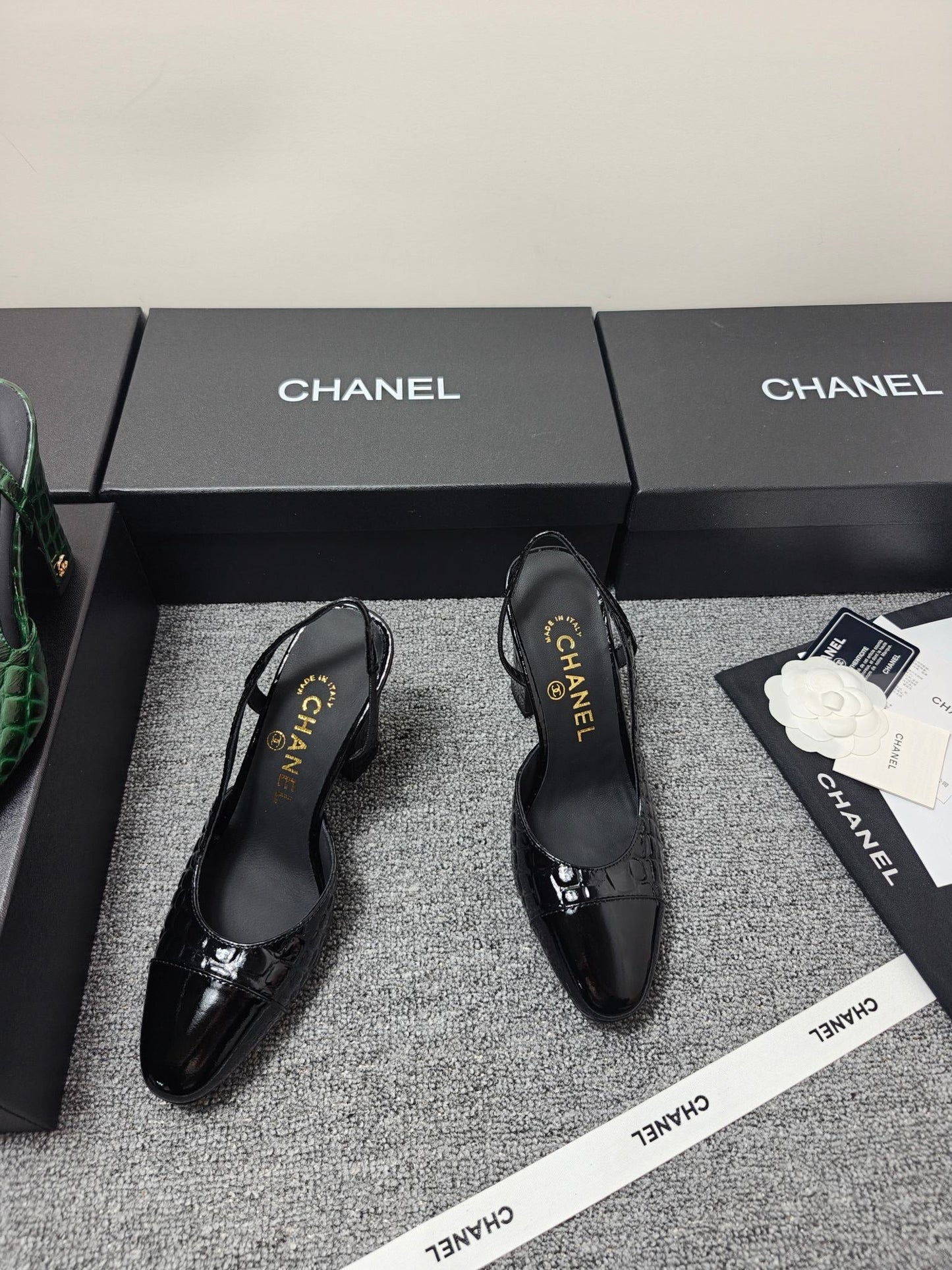 Chanel 2026 Crocodile Embossed Slingback Glossy Calfskin 855982