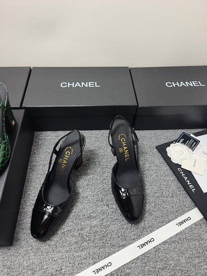 Chanel 2026 Crocodile Embossed Slingback Glossy Calfskin 855982
