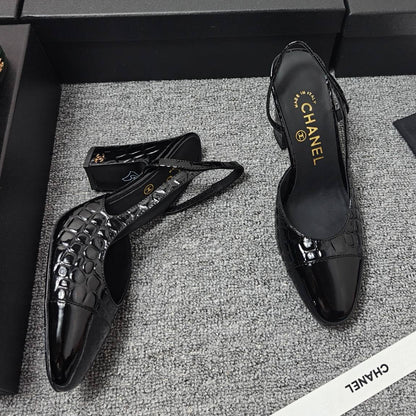 Chanel 2026 Crocodile Embossed Slingback Glossy Calfskin 855982