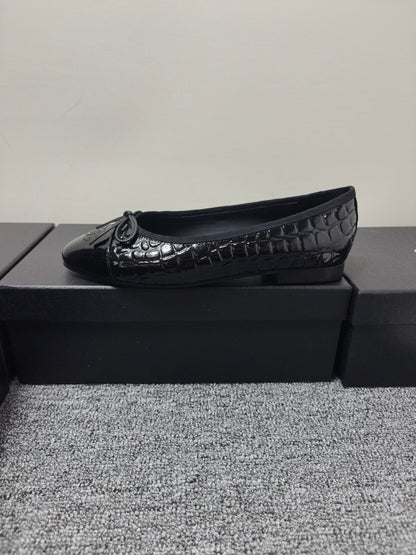 Chanel 2026 Crocodile Embossed Ballet Flat Glossy Calfskin 855991