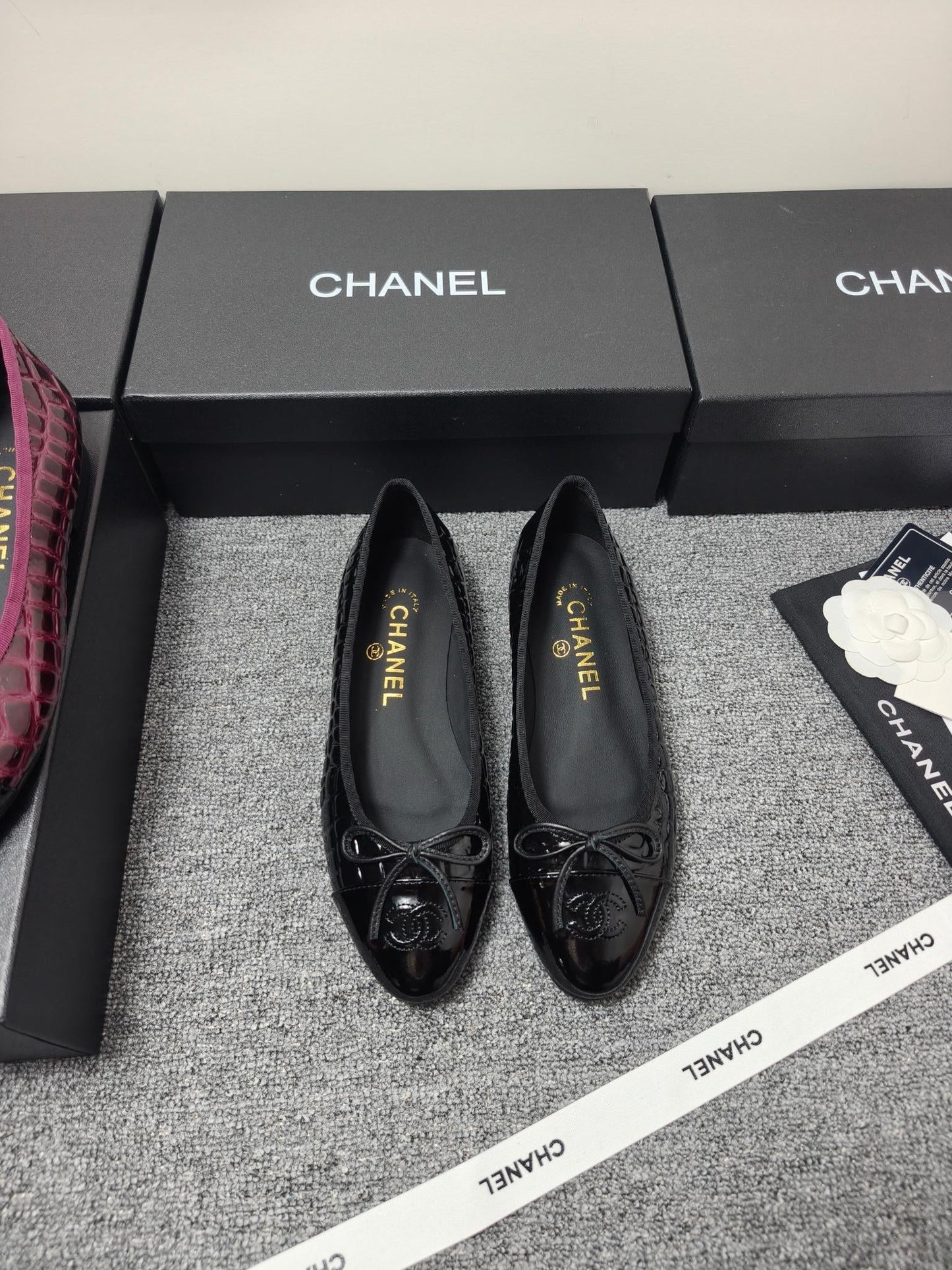 Chanel 2026 Crocodile Embossed Ballet Flat Glossy Calfskin 855991
