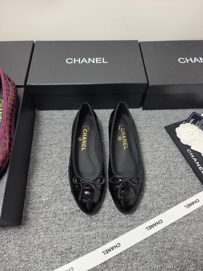 Chanel 2026 Crocodile Embossed Ballet Flat Glossy Calfskin 855991