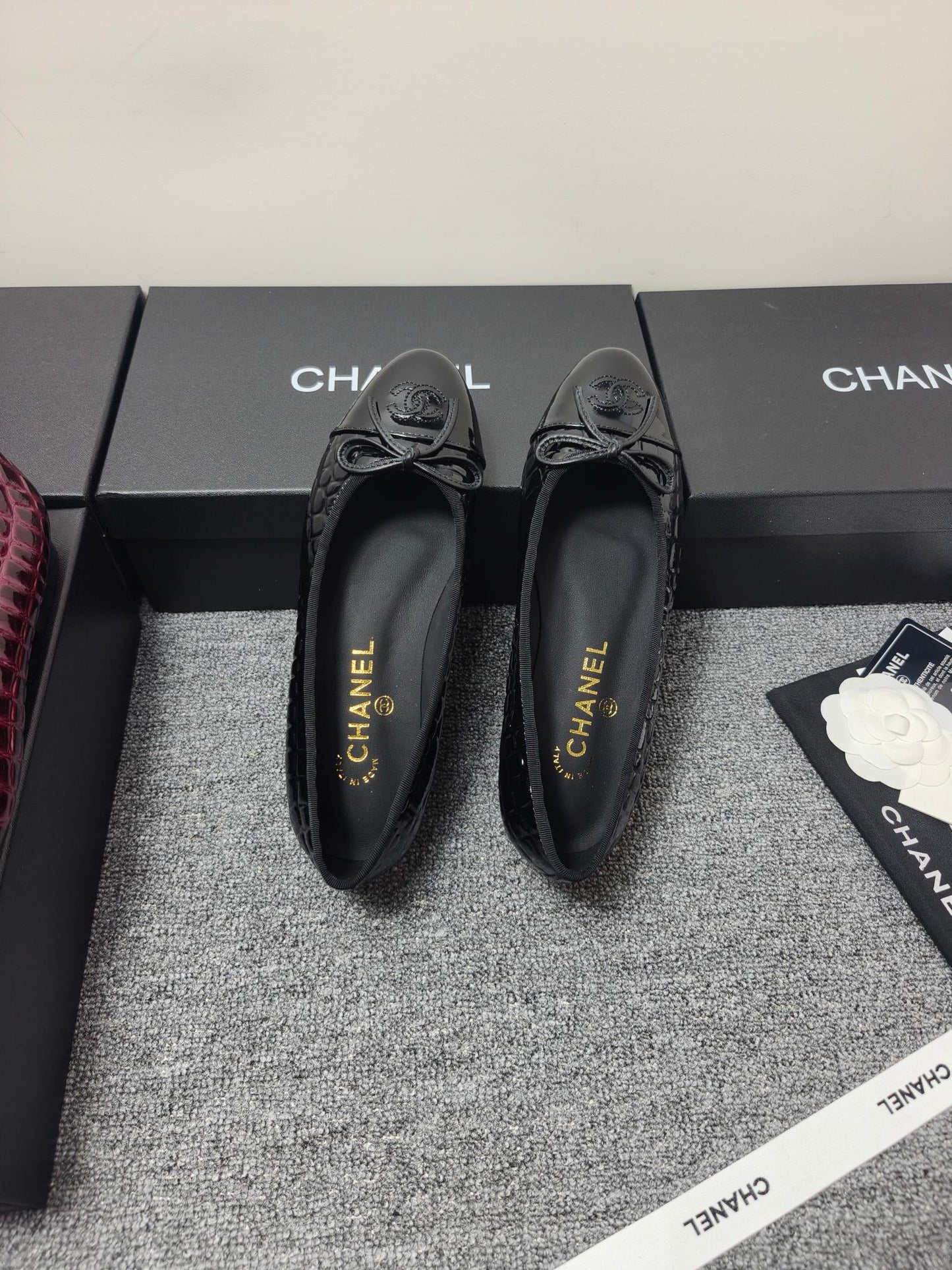 Chanel 2026 Crocodile Embossed Ballet Flat Glossy Calfskin 855991