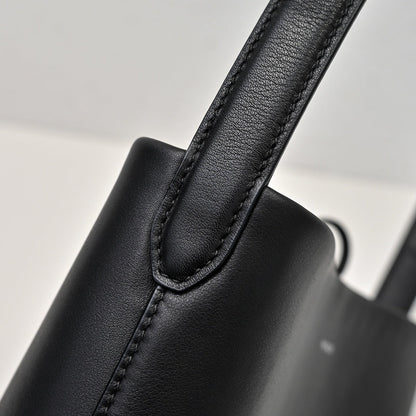 The Row N/S Park Tote 30cm Black Leather