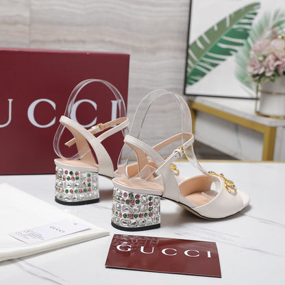 GG 26ss Sandals 55 White Beige Sheepskin 601094