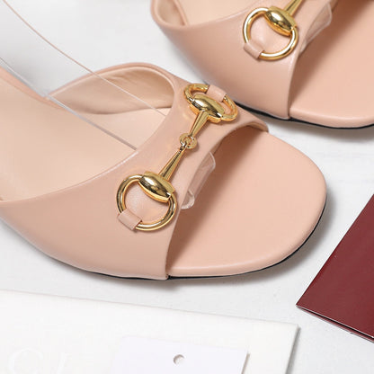 GG 26ss Sandals 55 Light Pink Beige Sheepskin 601096