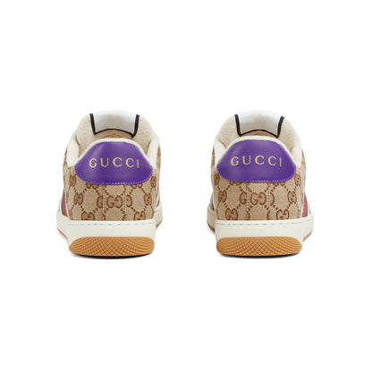 GG Men's Screener Sneaker Brown Mix Purple Canvas 523581
