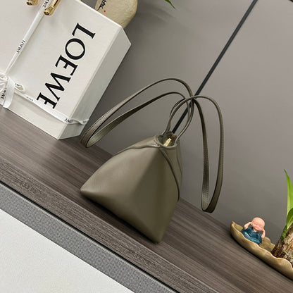 Loewe Cropped Handbag 39 Olive Green Glossy Calfskin 280653