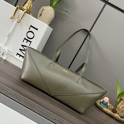 Loewe Cropped Handbag 39 Olive Green Glossy Calfskin 280653